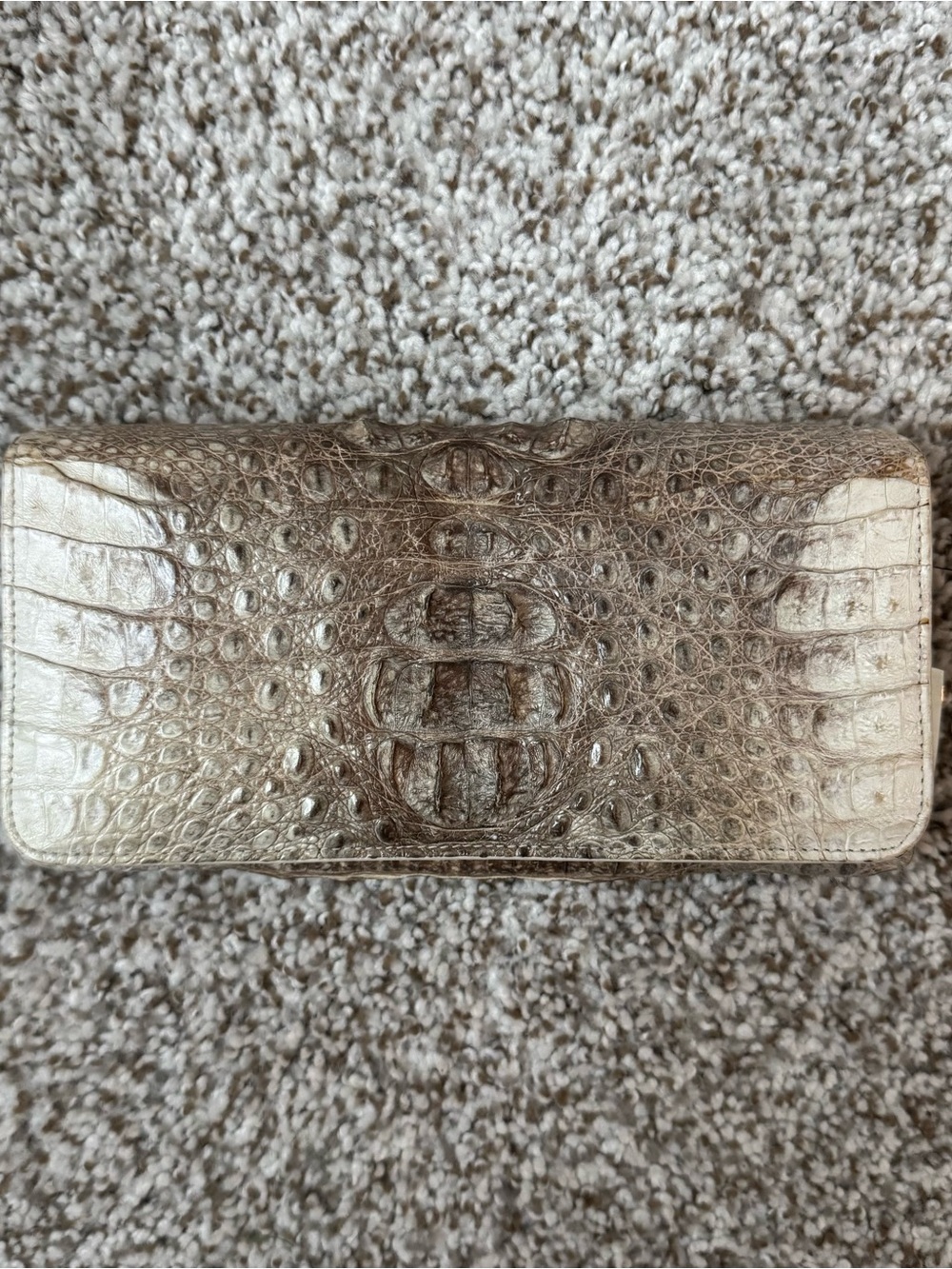 Vintage ELFANO Himalaya Crocodile Skin Wallet Clutch Italian Fiocchi Snaps